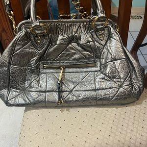Marc Jacobs silver metallic Stam Bag